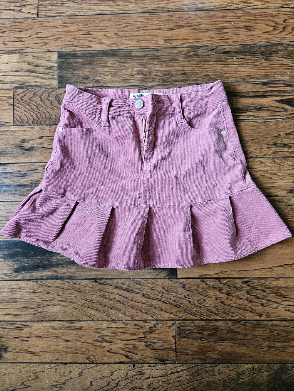 Wallflower Dusty Rose Corduroy Pleated Mini Skirt